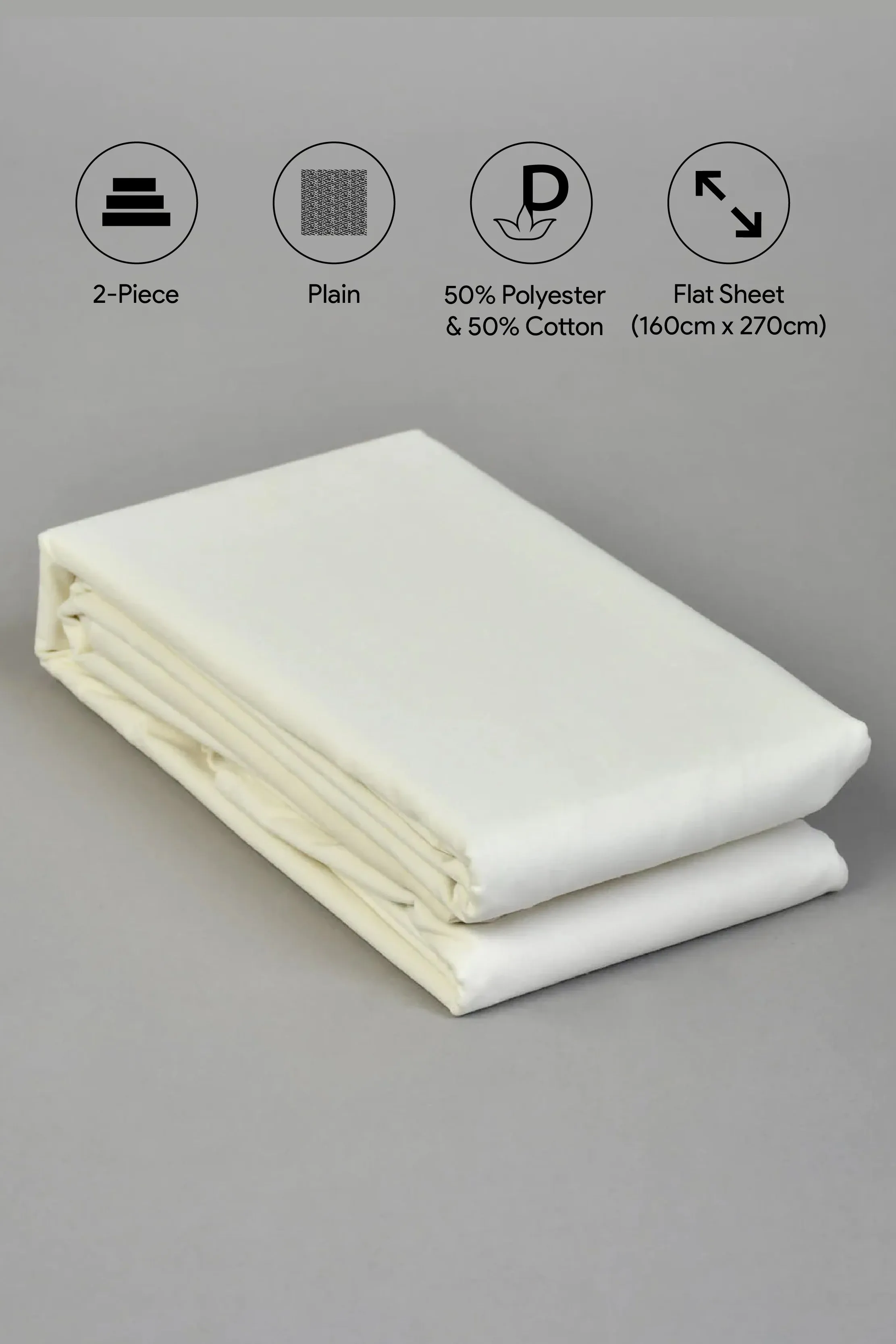 Ivory Flat Sheet Set (Single Size)