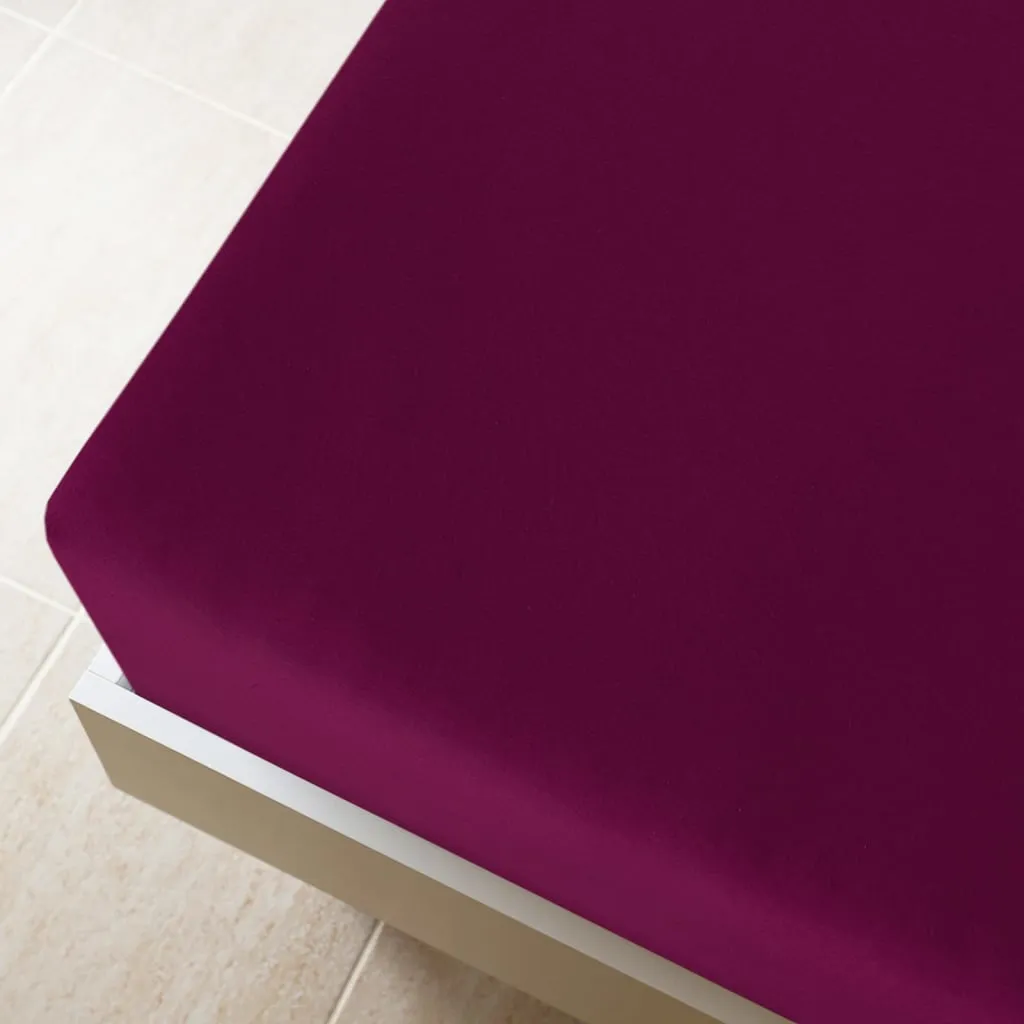 Jersey Fitted Sheets 2 pcs Bordeaux 140x200 cm Cotton