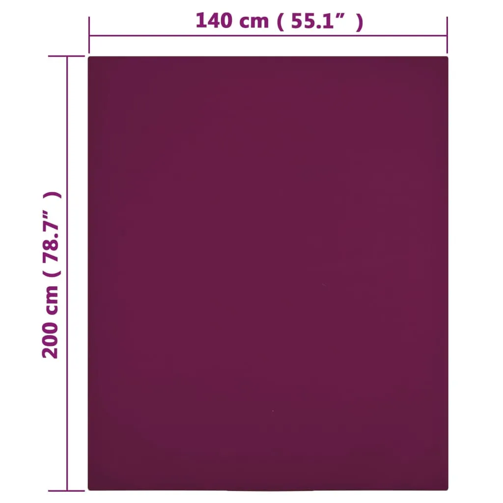 Jersey Fitted Sheets 2 pcs Bordeaux 140x200 cm Cotton