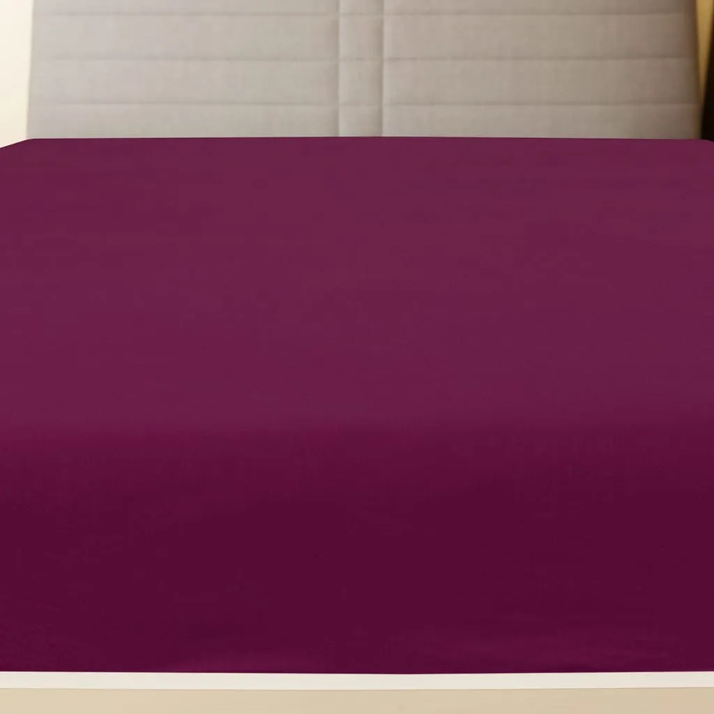 Jersey Fitted Sheets 2 pcs Bordeaux 140x200 cm Cotton