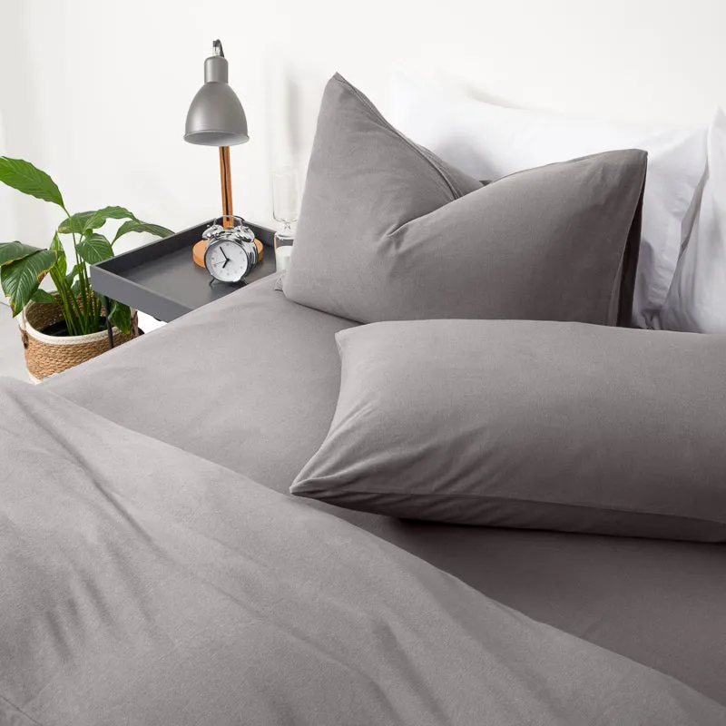 Jersey Knit Duvet Cover Set Charcoal