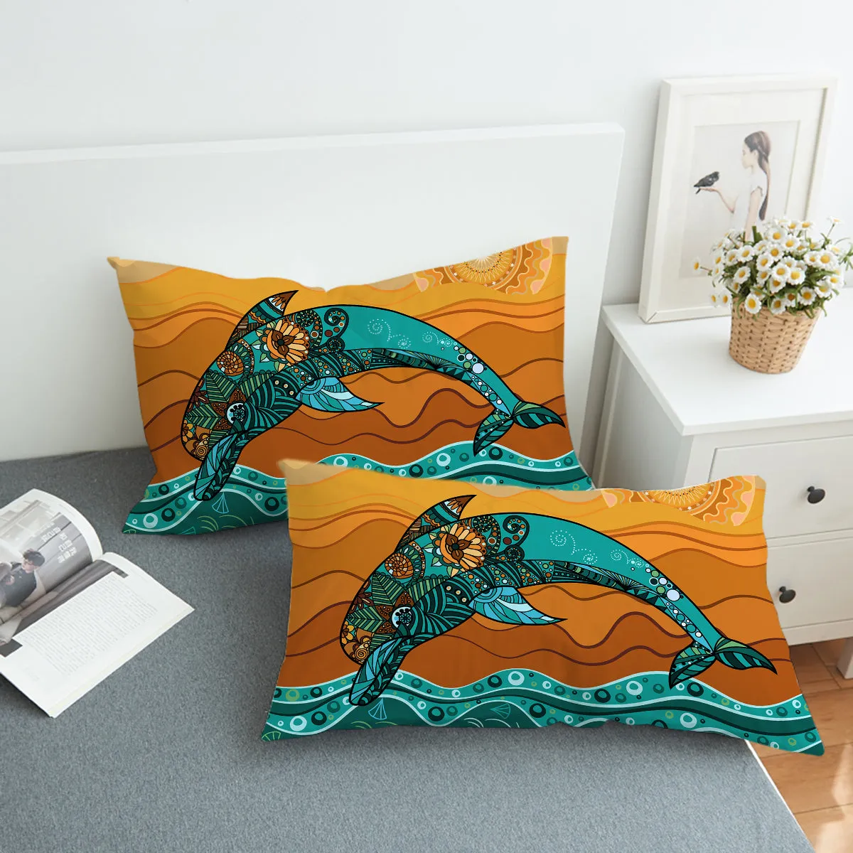 Jumping Dolphin Comforter Set