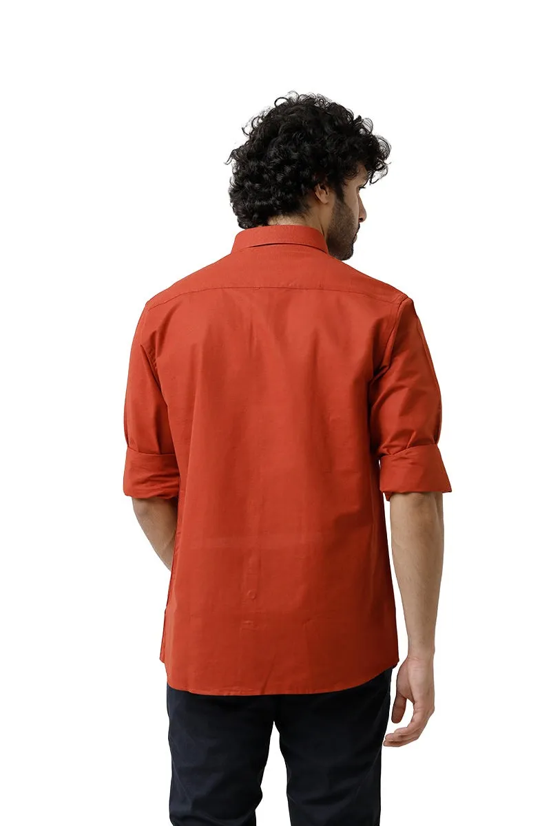 Jute Classic - Kavi Orange Formal Shirt For Men | Ariser