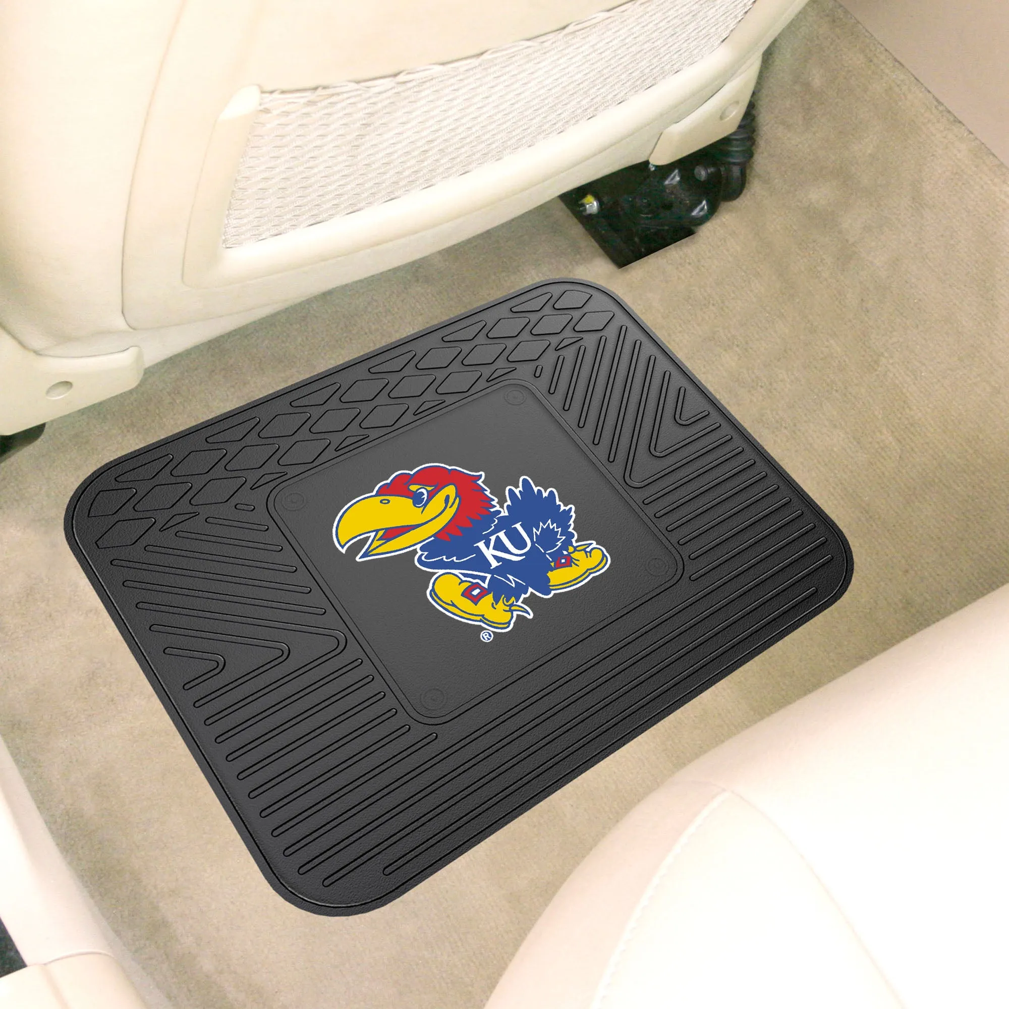 Kansas Jayhawks Back Seat Car Utility Mat - 14in. x 17in.