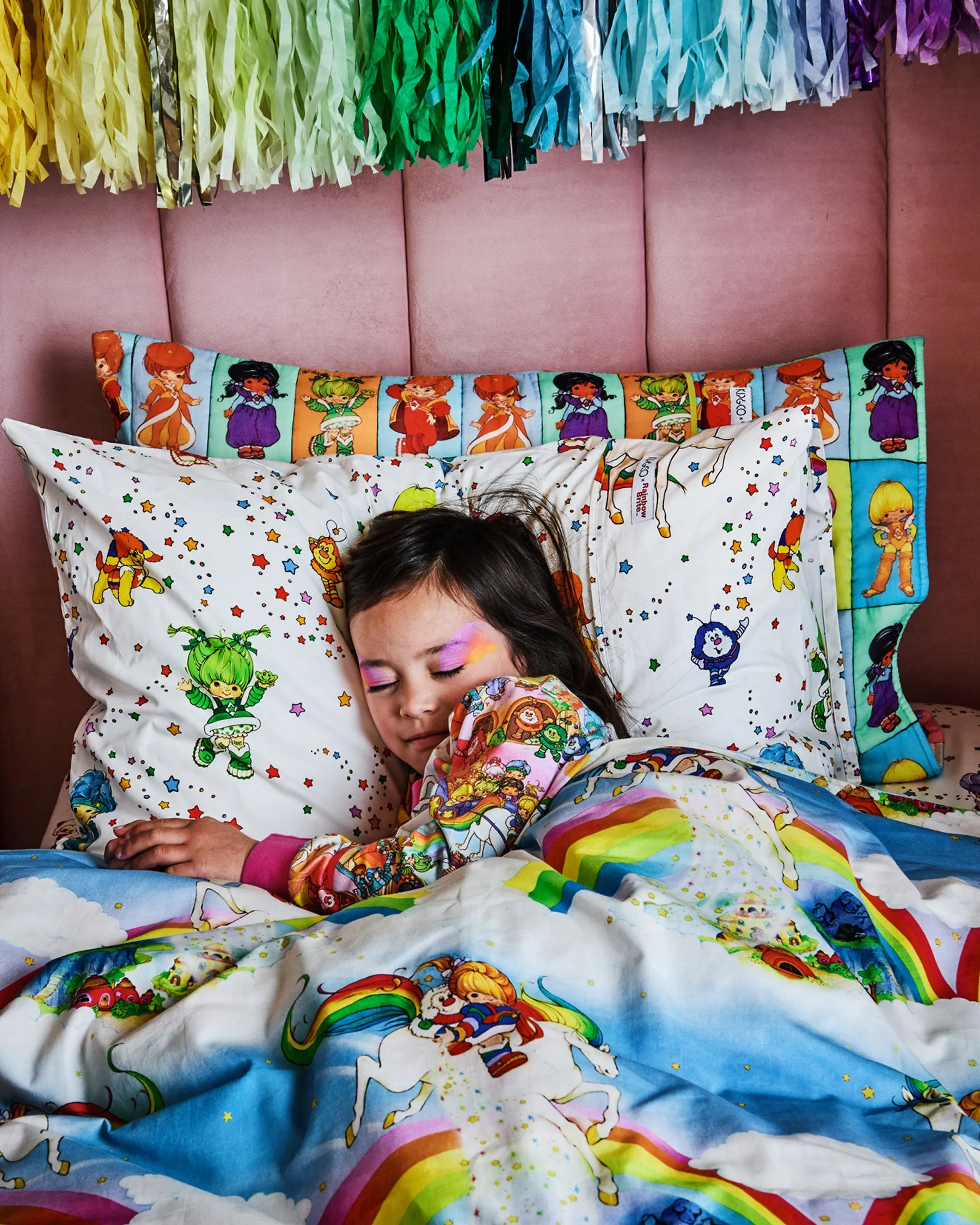 Kip&Co x Rainbow Brite The Gang Organic Cotton Quilted Pillowcase