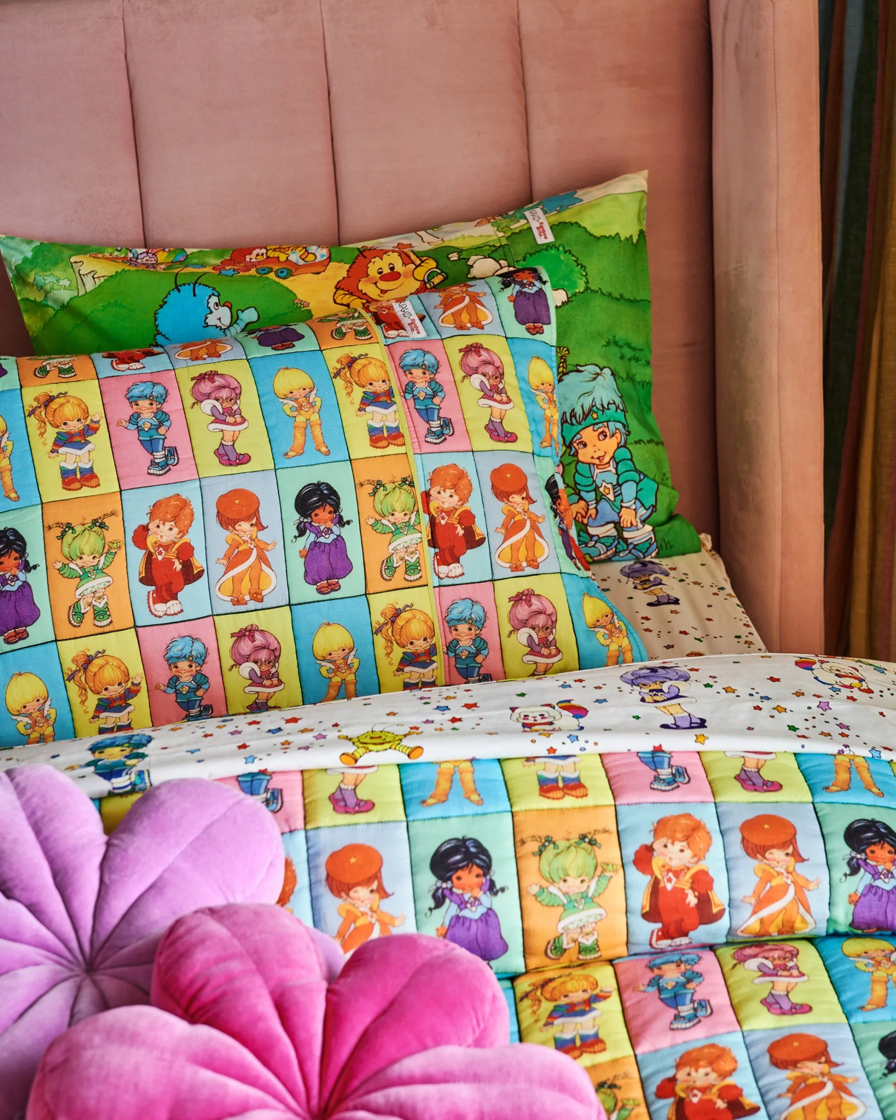 Kip&Co x Rainbow Brite The Gang Organic Cotton Quilted Pillowcase