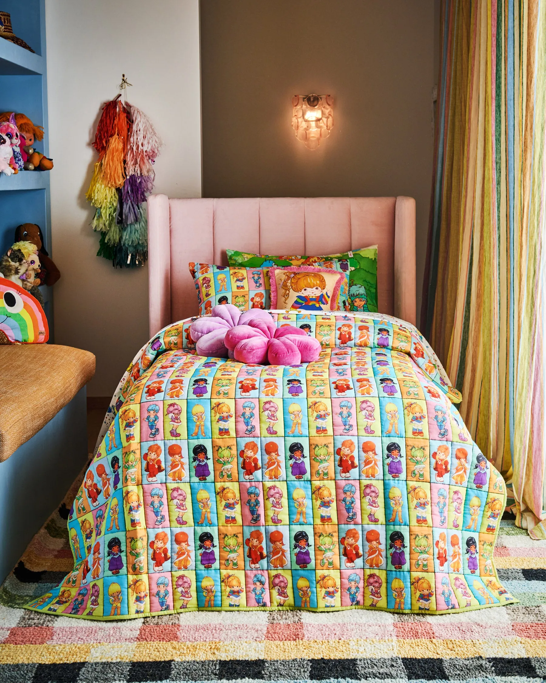 Kip&Co x Rainbow Brite The Gang Organic Cotton Quilted Pillowcase