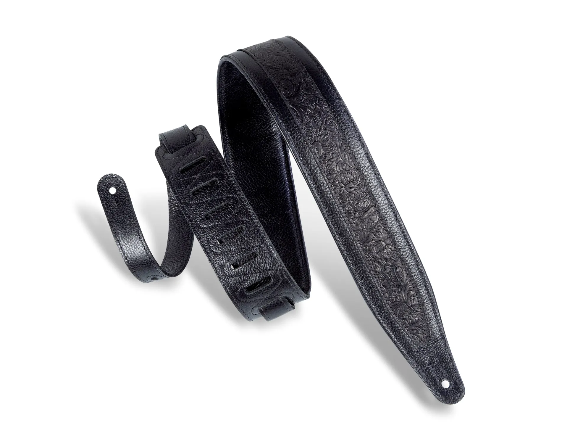 Levy's M317FG Garment Leather Guitar Strap - 2.5" (Black)