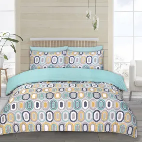 Lewis's Twin Pack Retro / Weave Duvet Set - Teal