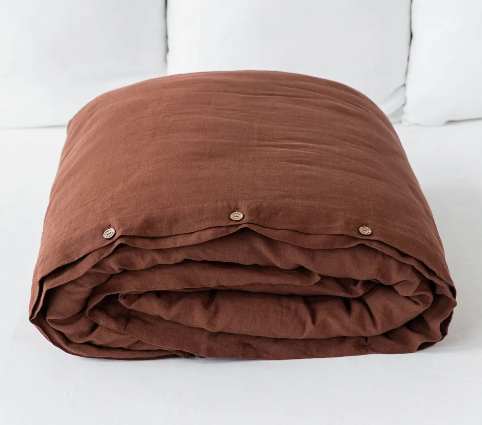 Linen Duvet Cover, Chocolate Brown, 2 sizes