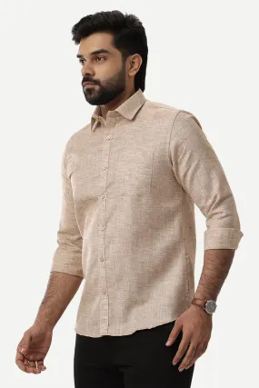 Linen Feel - Light brown Formal Shirts For Men | Ariser