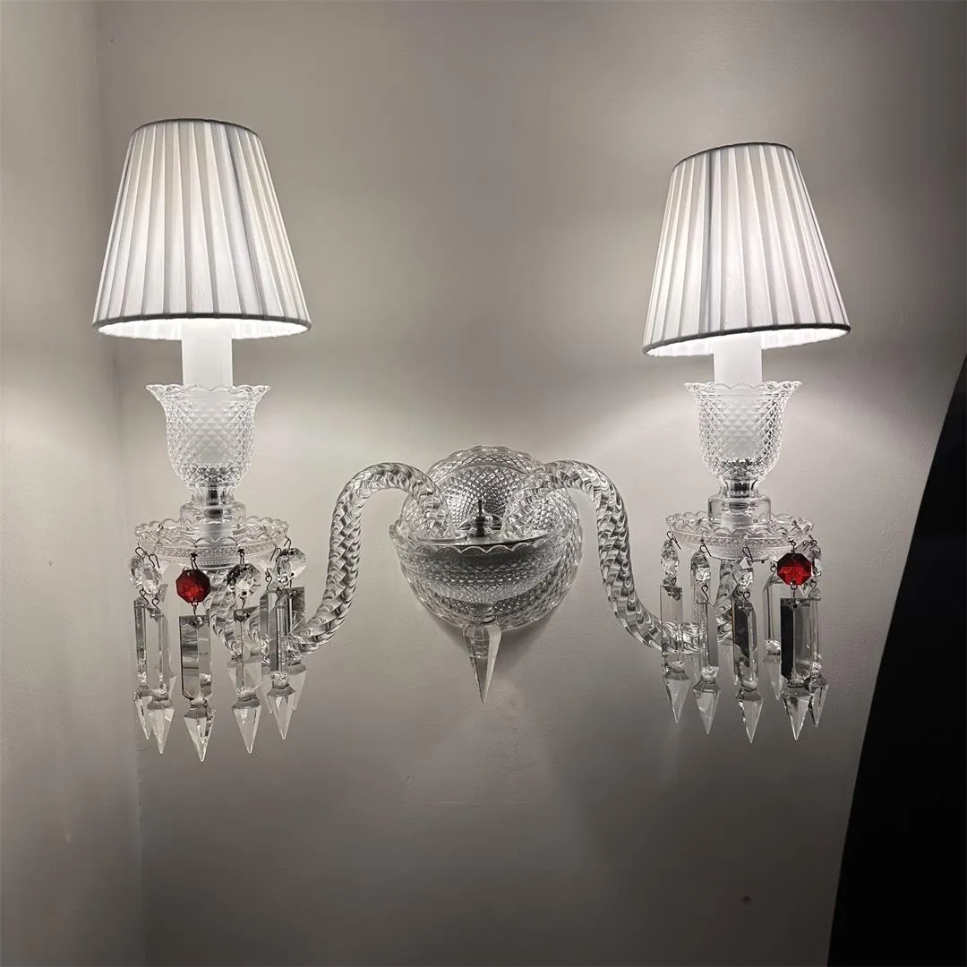 Luxury 2-Candle Crystal Wall Lamp