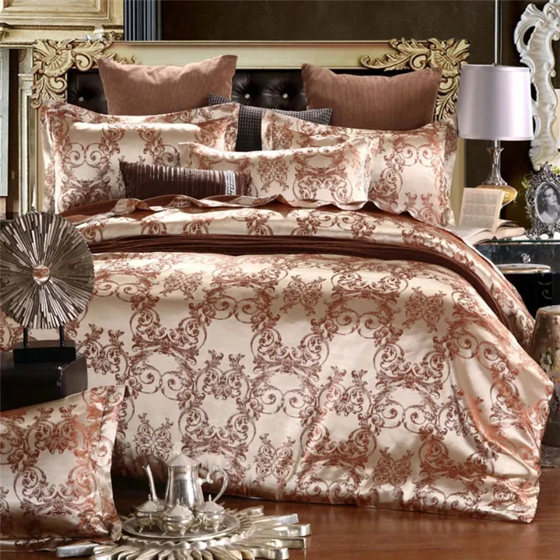 Luxury Coffee Duvet Bedding Set with Pillowcases