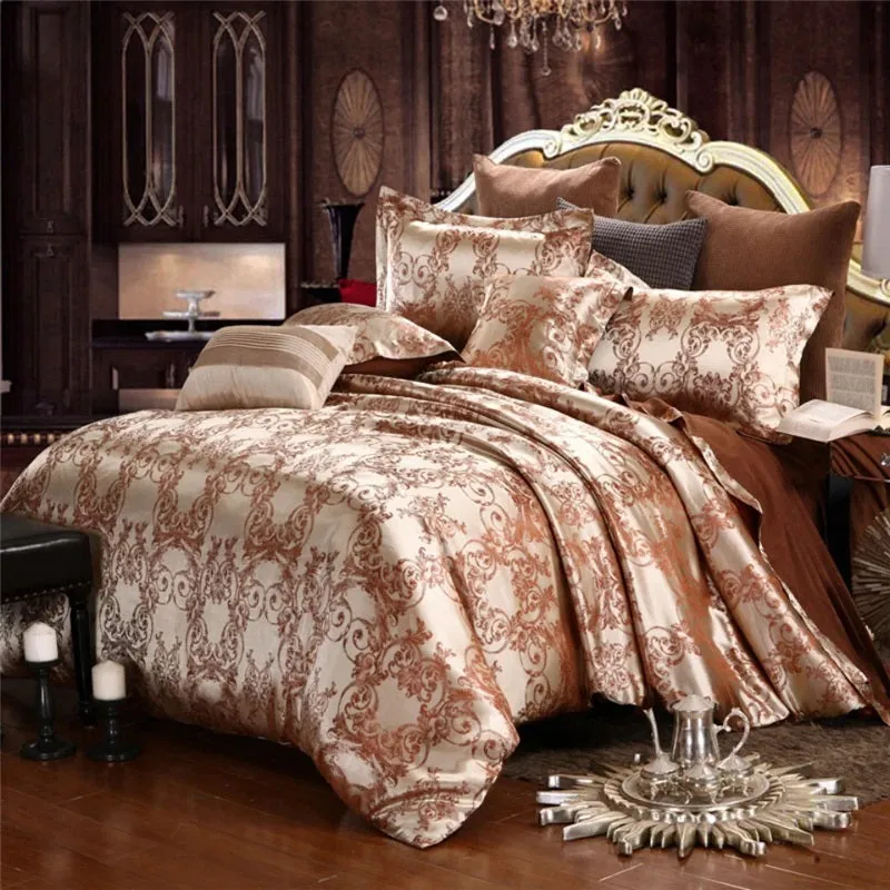 Luxury Coffee Duvet Bedding Set with Pillowcases