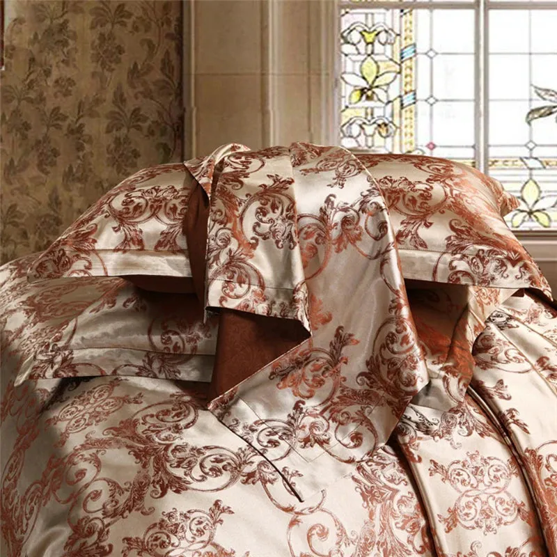 Luxury Coffee Duvet Bedding Set with Pillowcases