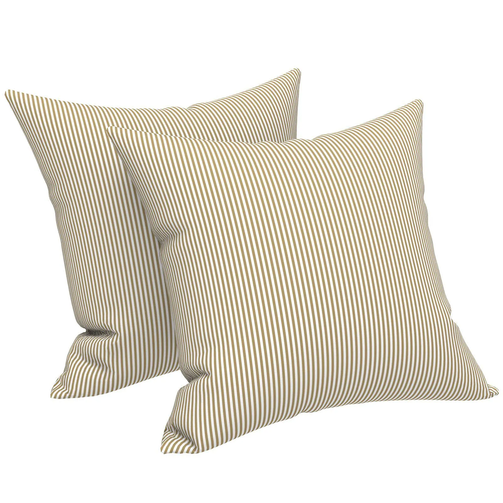 LVTXIII Outdoor Throw Pillow Covers 18" x 18" Stripe Beige (Pack of 2)