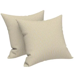 LVTXIII Outdoor Throw Pillow Covers 18" x 18" Stripe Beige (Pack of 2)