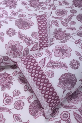 Malaga Chintz Purple Cotton Bedsheet