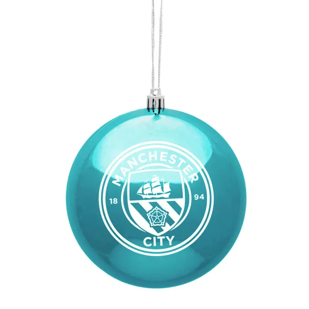 Manchester City 12CM Single Crest Metallic Bauble Ornament