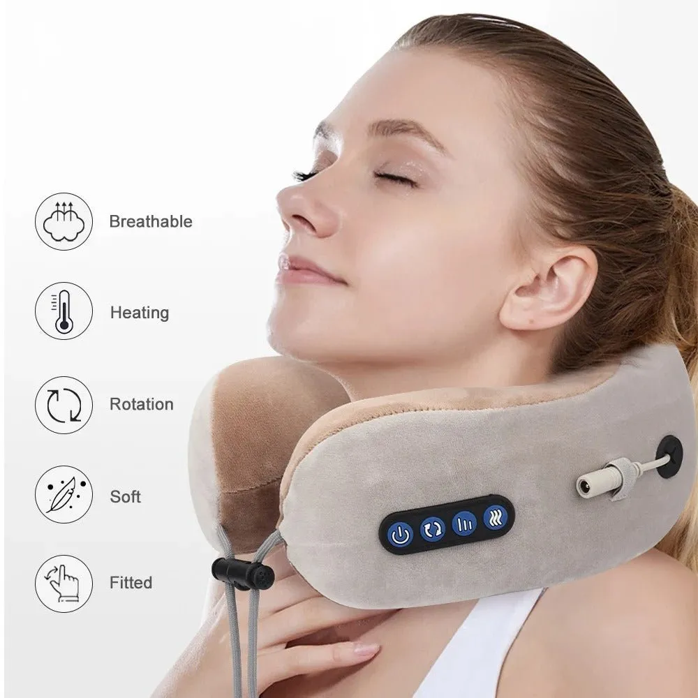 Massaging Neck Pillow - Pillow Portable Heated Massage Ideal for Travel, Relaxation and Office, U Shaped Pillow For Shoulder, Cervical Pain Relief Fatigue