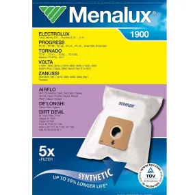 Menalux 1900 Vacuum Cleaner Bags - 5 Pack | 1900M