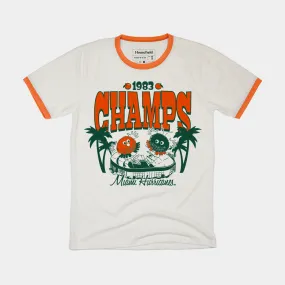 Miami Football 1983 Champs Ringer Tee