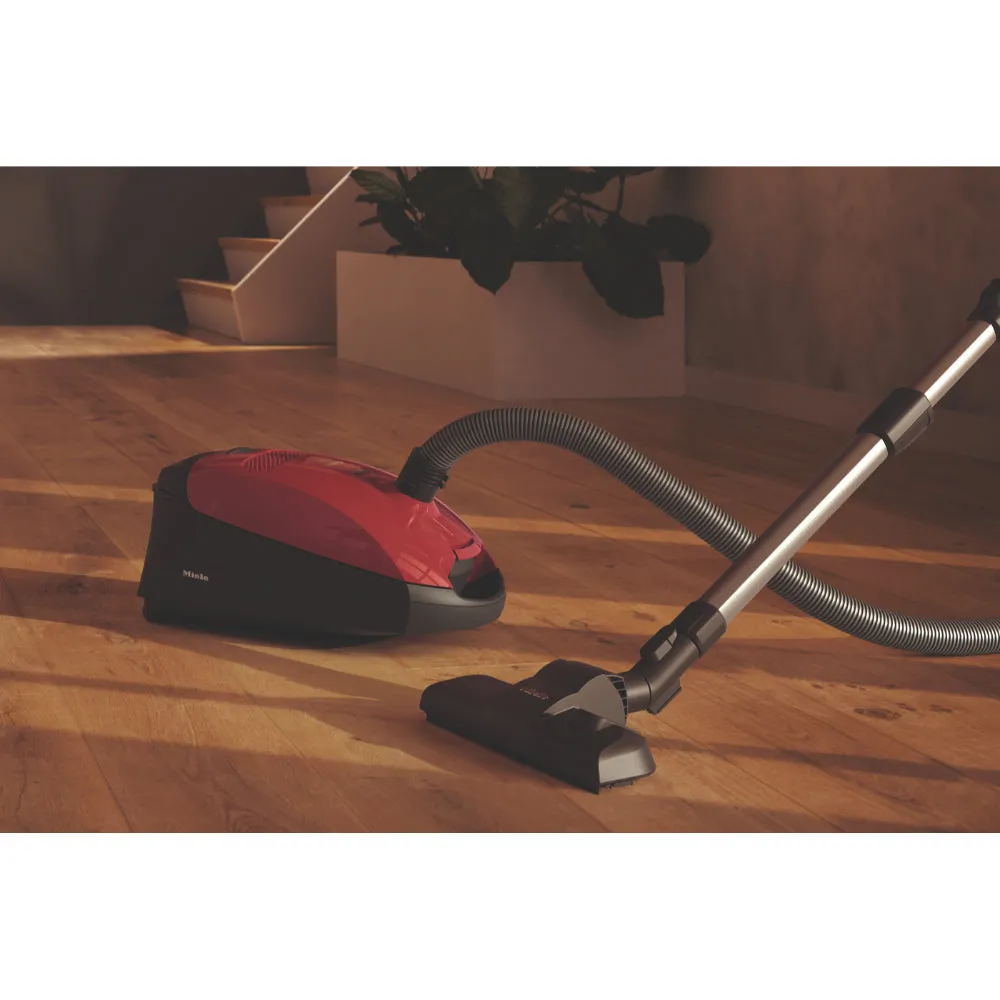 Miele Bagged Vacuum Cleaner Classic C1 Captures 99.9% of Dust, Mango Red