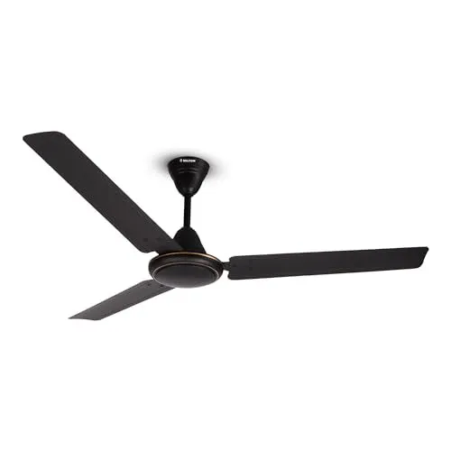 MILTON Brezza 1200 MM (48”) Star Rated Energy Saving Ceiling Fan for Homes | Noiseless Operation | 400 RPM I High Air Delivery | Double Ball-Bearing (Black, Pack of 1)