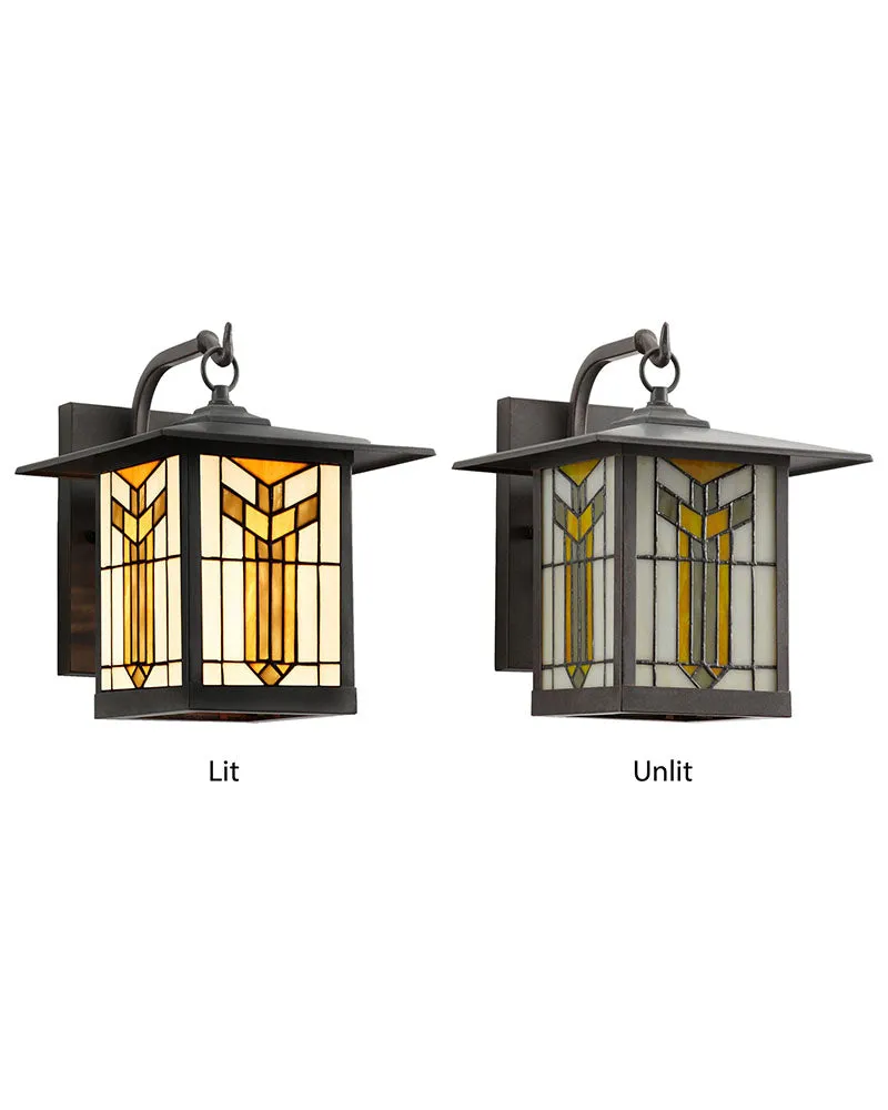 Mission Craftsman Stained Glass Wall Sconce - Thea