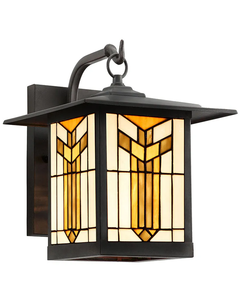 Mission Craftsman Stained Glass Wall Sconce - Thea