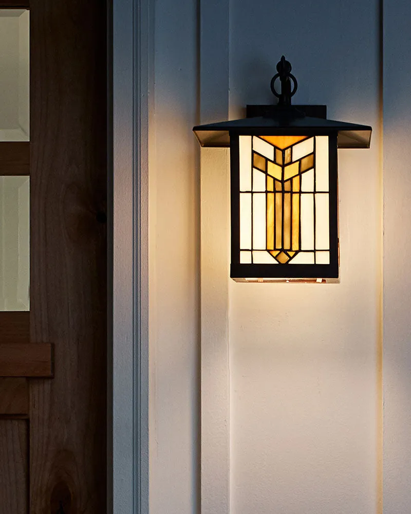 Mission Craftsman Stained Glass Wall Sconce - Thea