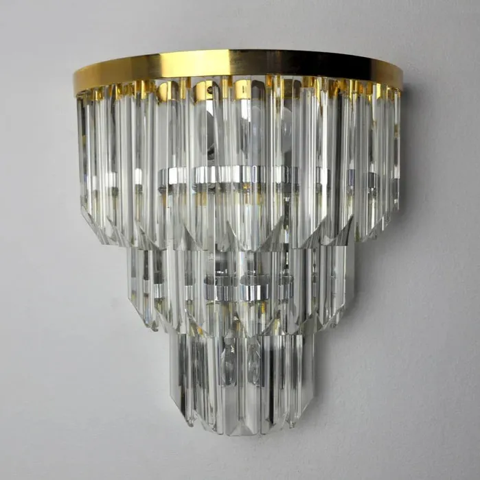 Modern 3-tier Crystal Wall Light