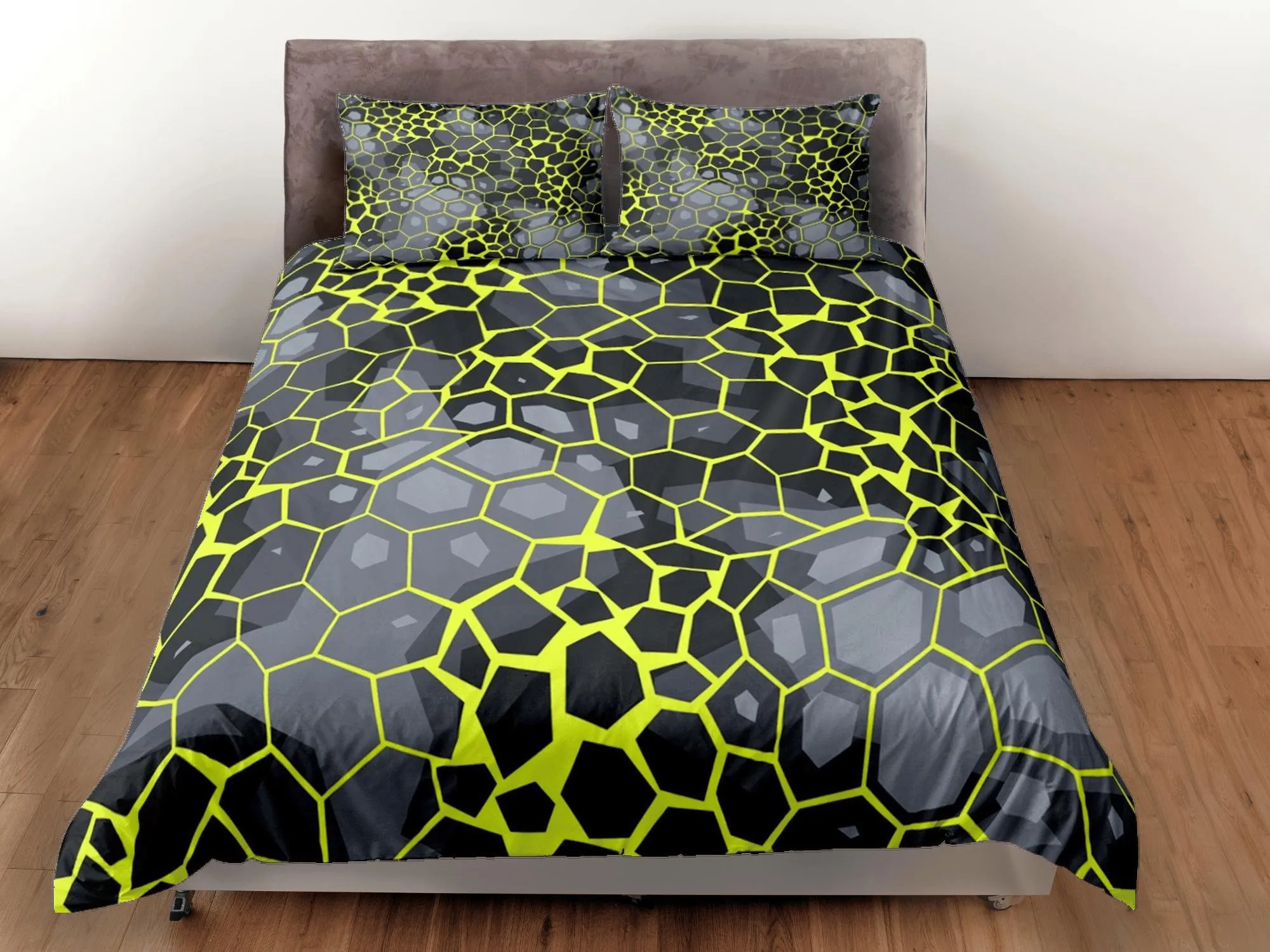 Modern Geometric Neon Green Duvet Cover Colorful Dorm Bedding Set Full Abstract Design King Duvet Cover Queen Duvet Bedspread