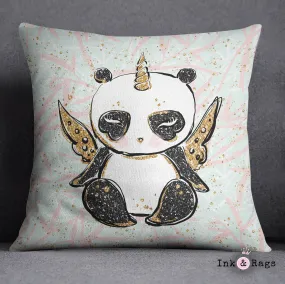 Morning Panda Pandacorn Throw Pillow