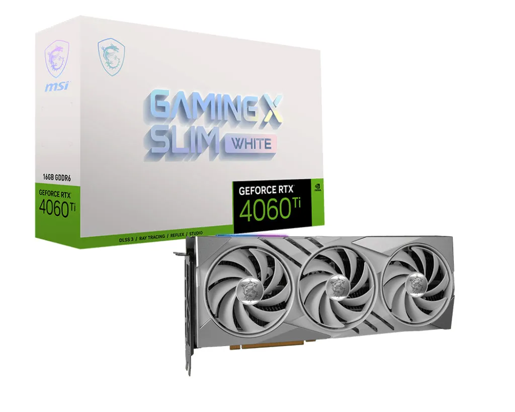 Msi Geforce Rtx 4060 Ti Gaming X Slim White 16G - Graphics Card - Geforce Rtx 4060 Ti - 16 Gb - White