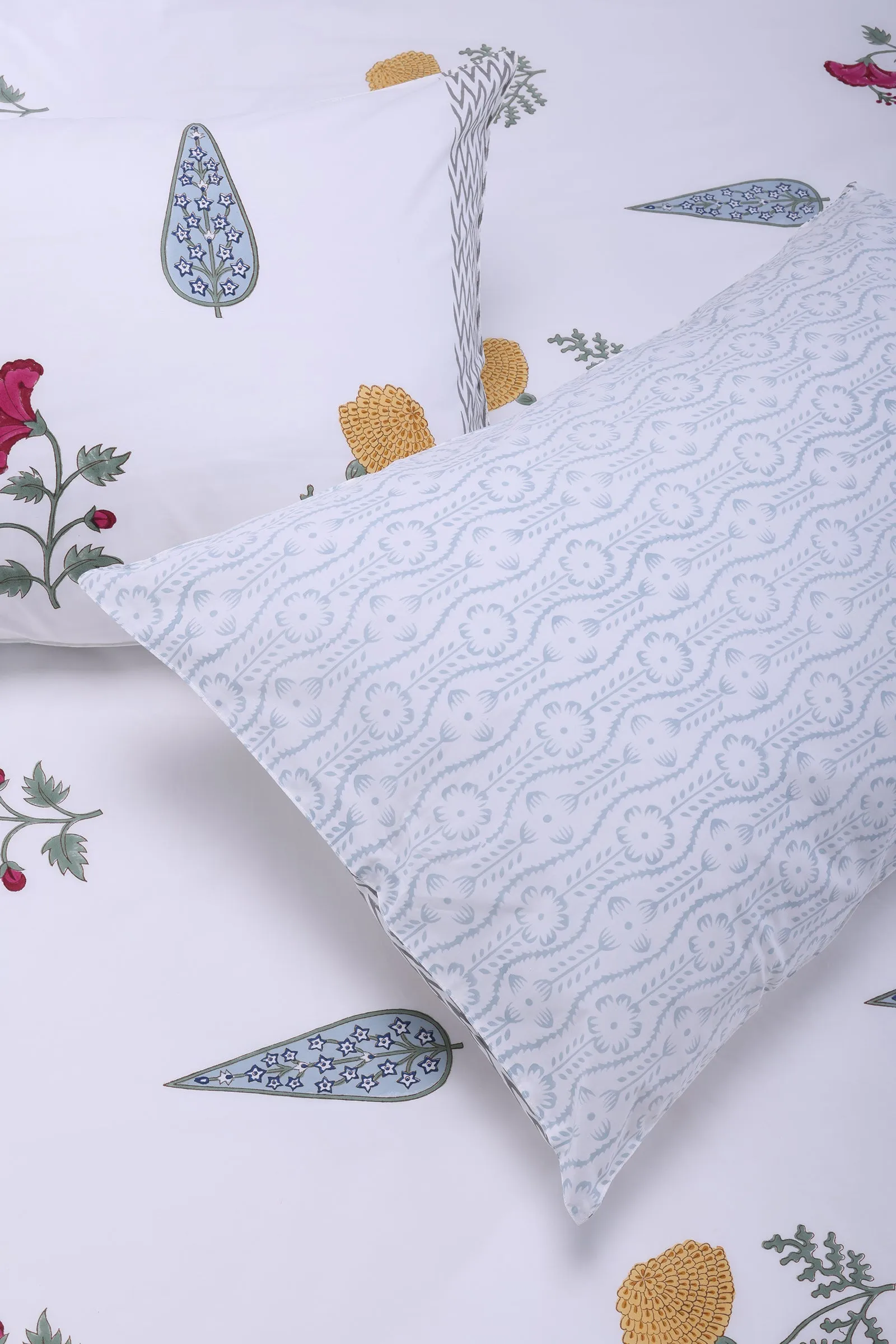 Mughal Bagh Green Cotton Percale Bedsheet