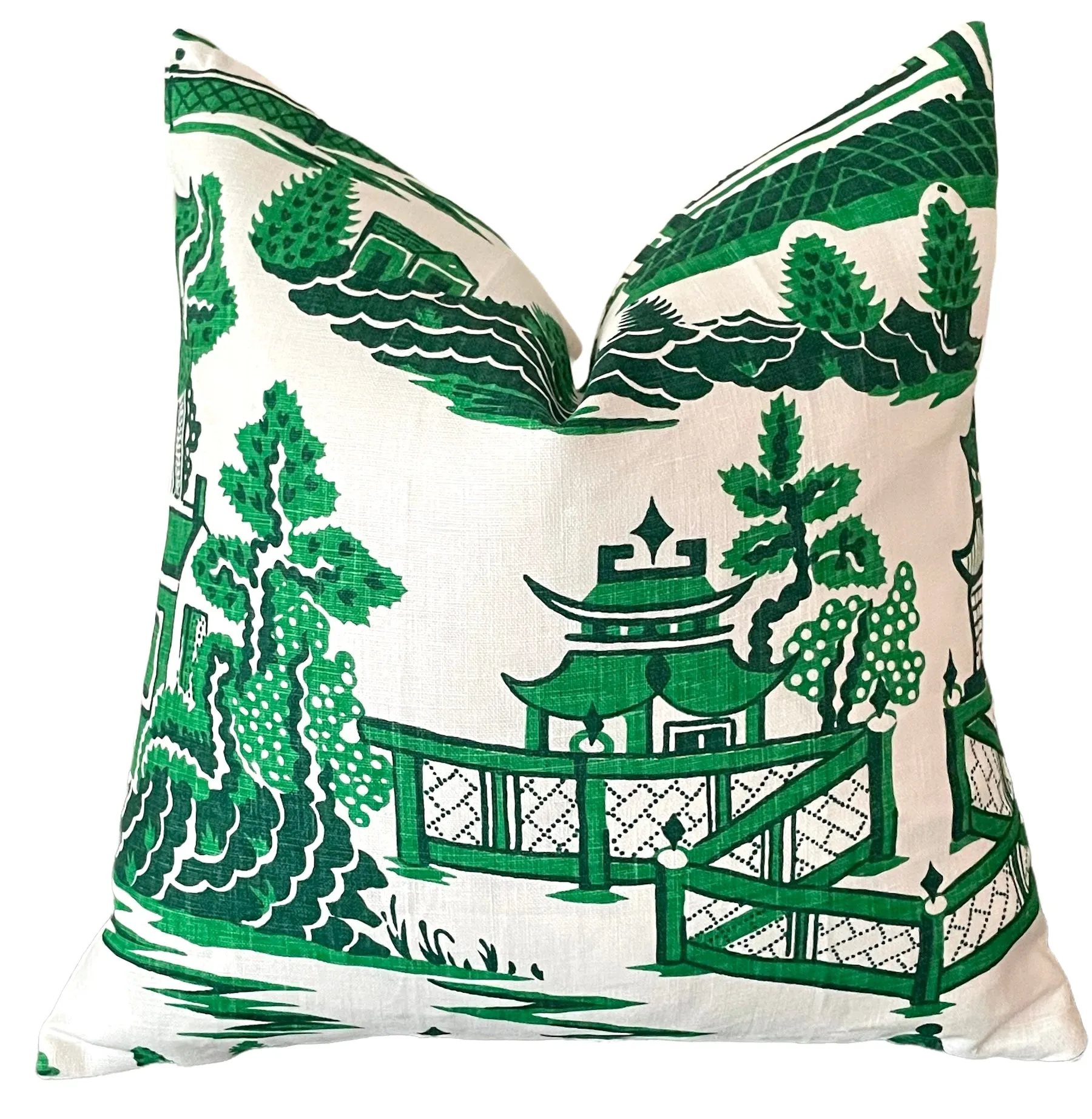 Nanjing pillow cover / Green and White Pillow cover / Schumacher Nanjing Pillow Cover / Chinoiserie Pillow Cover