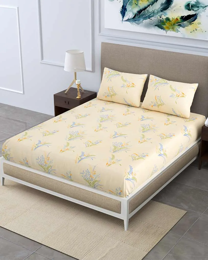 Nasturtium Floral Polycotton Flat Bedding Set | Double Size | 90 x 108 inches