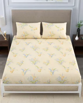 Nasturtium Floral Polycotton Flat Bedding Set | Double Size | 90 x 108 inches