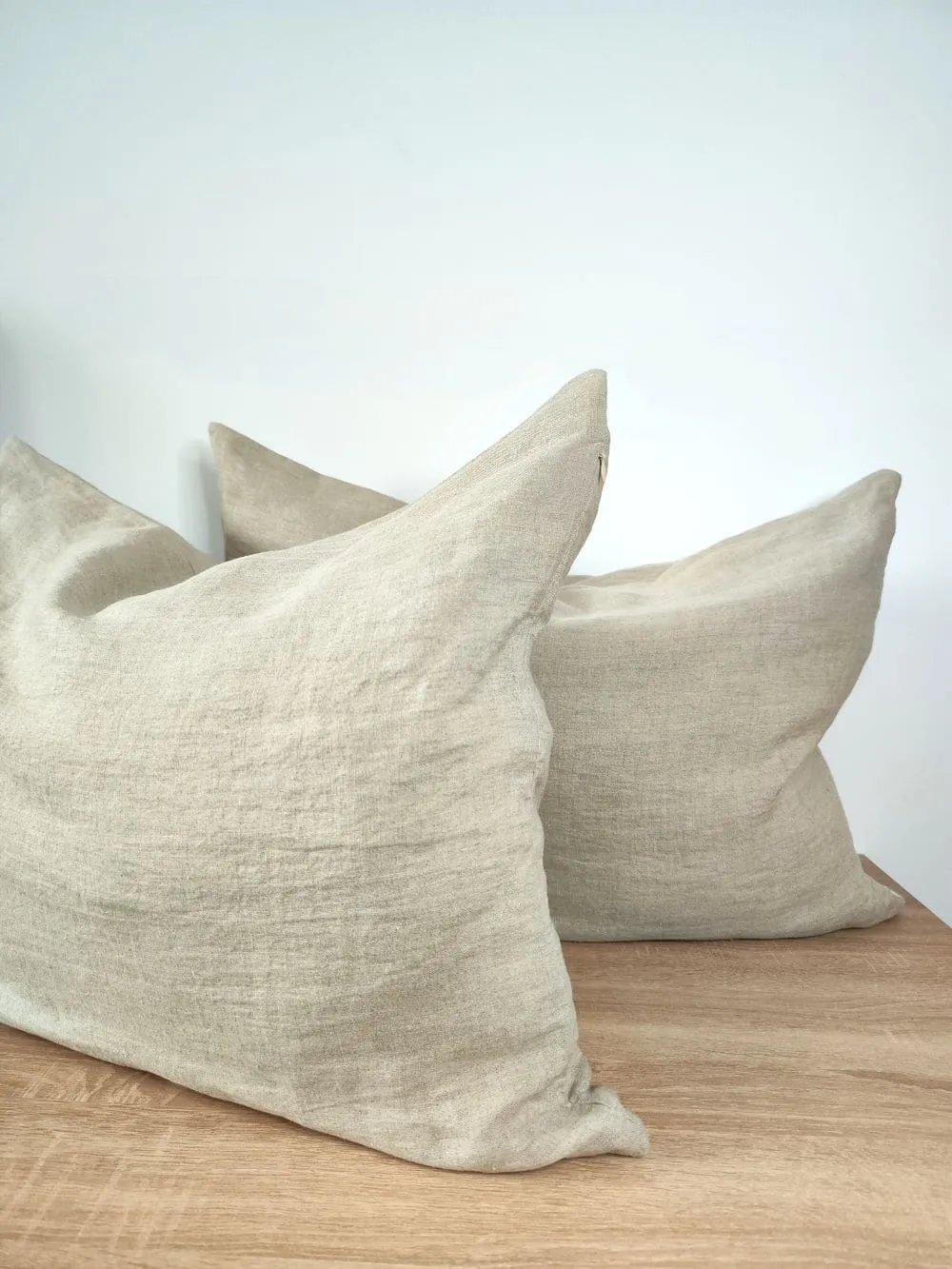 Natural Linen Pillowcase Set (2 pcs) - Handmade, Minimalist and Sophisticated Look for a Healthier and Relaxing Sleep