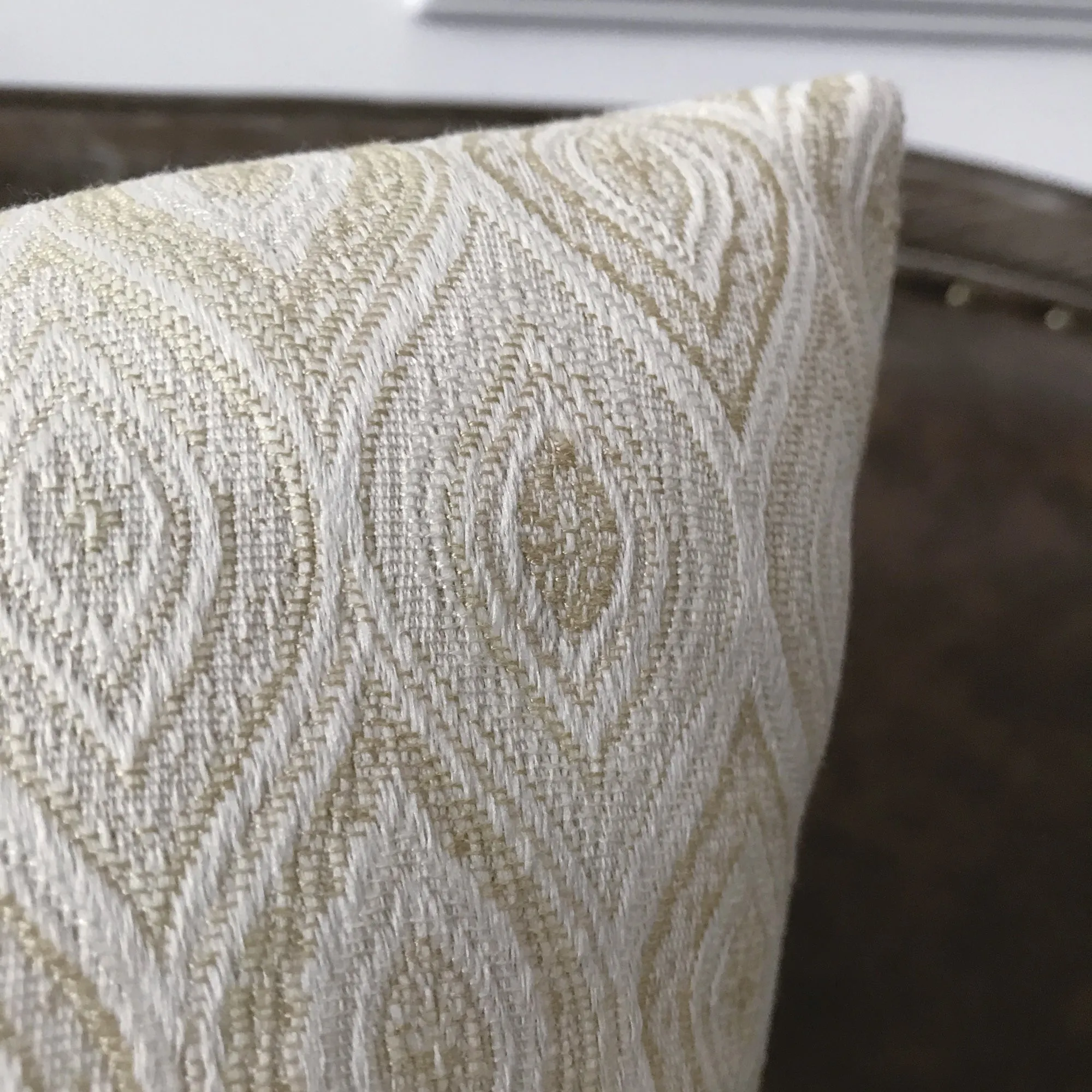 Neutral Woven Ogee Throw Pillow Cover 20x27