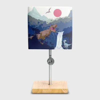 New - Jurassic Park Desk Table Lamp (Includes LED Light Bulb) Wooden Base with 3D