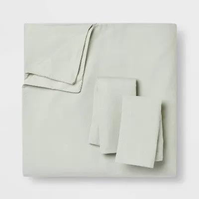 New - Threshold Duvet Cover Set 100% Cotton Sateen Solid 250TC