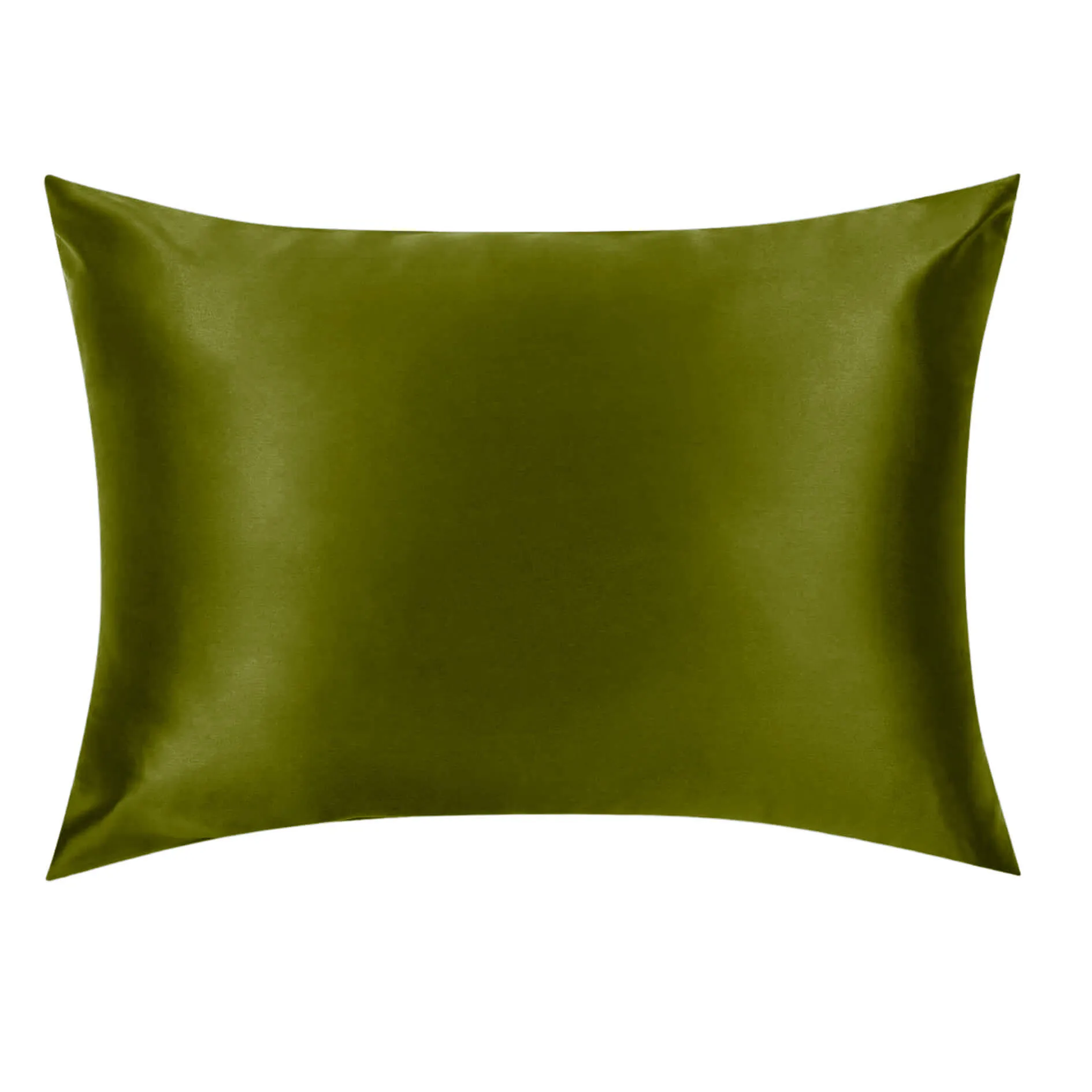 Olive Green Silk Pillowcase-  NZ Standard Size - Zip Closure