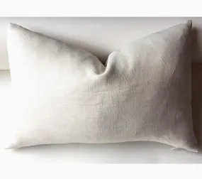 One Cream Belgian Linen Zippered Pillow cover / 12x18 Pillow cover / Plain 20x20 pillow cover / Cream 18x18 / Solid Cream Cushion