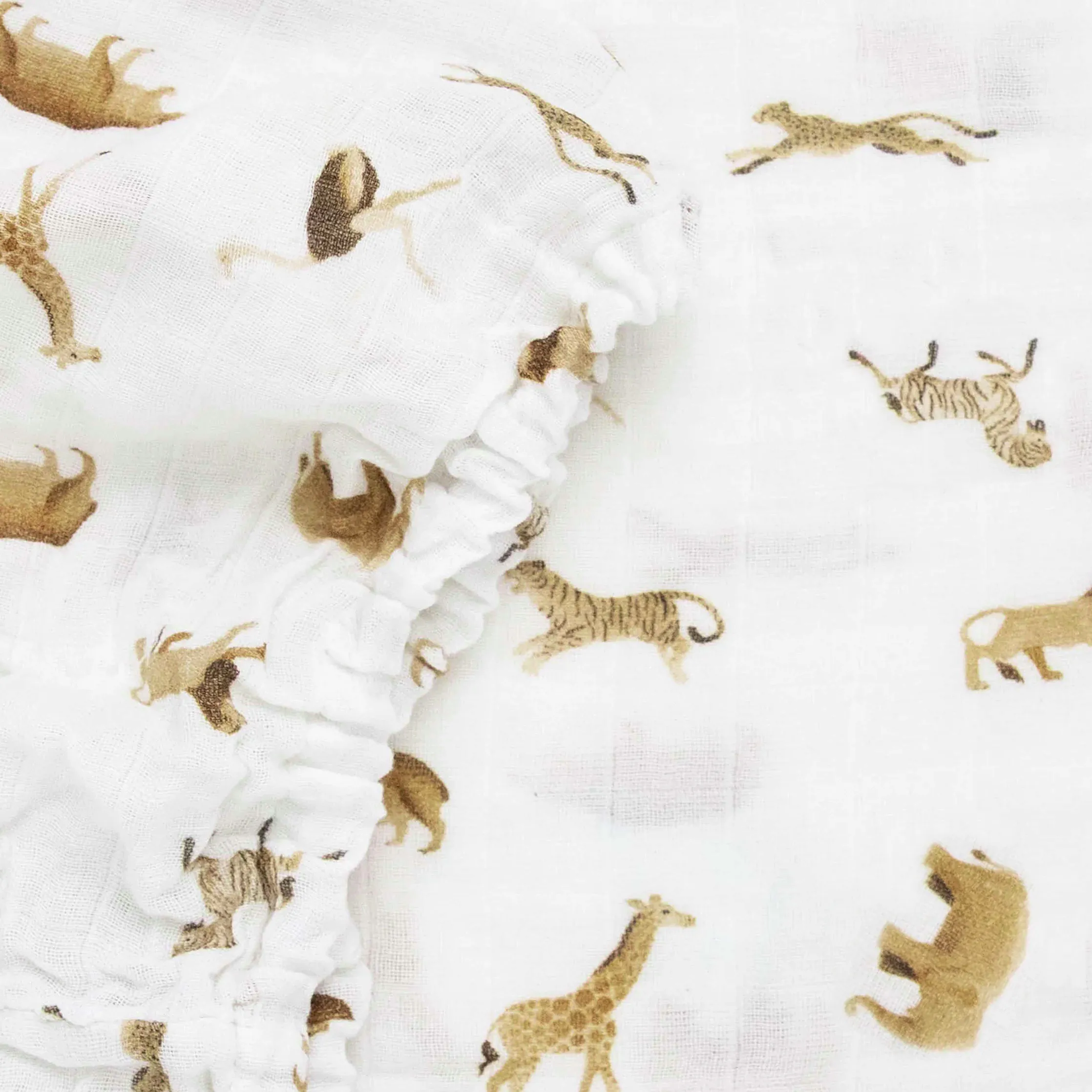 Organic Cotton Muslin Crib Sheet - Animal Crackers