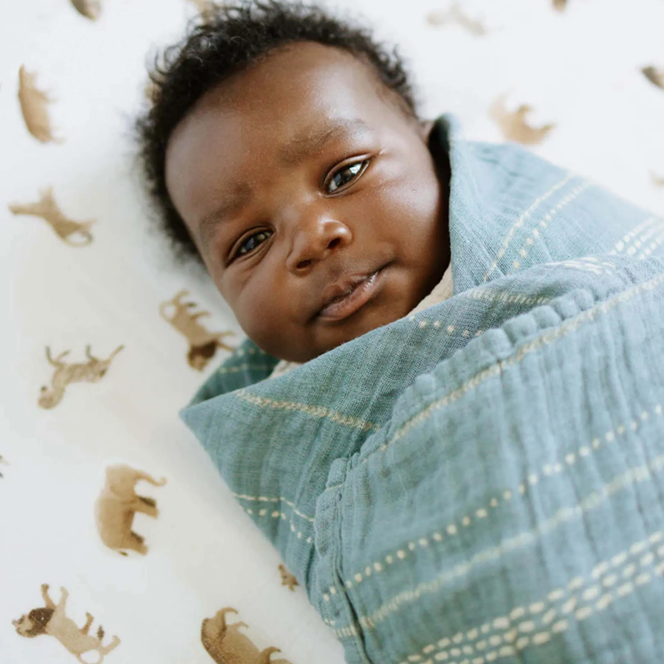 Organic Cotton Muslin Crib Sheet - Animal Crackers