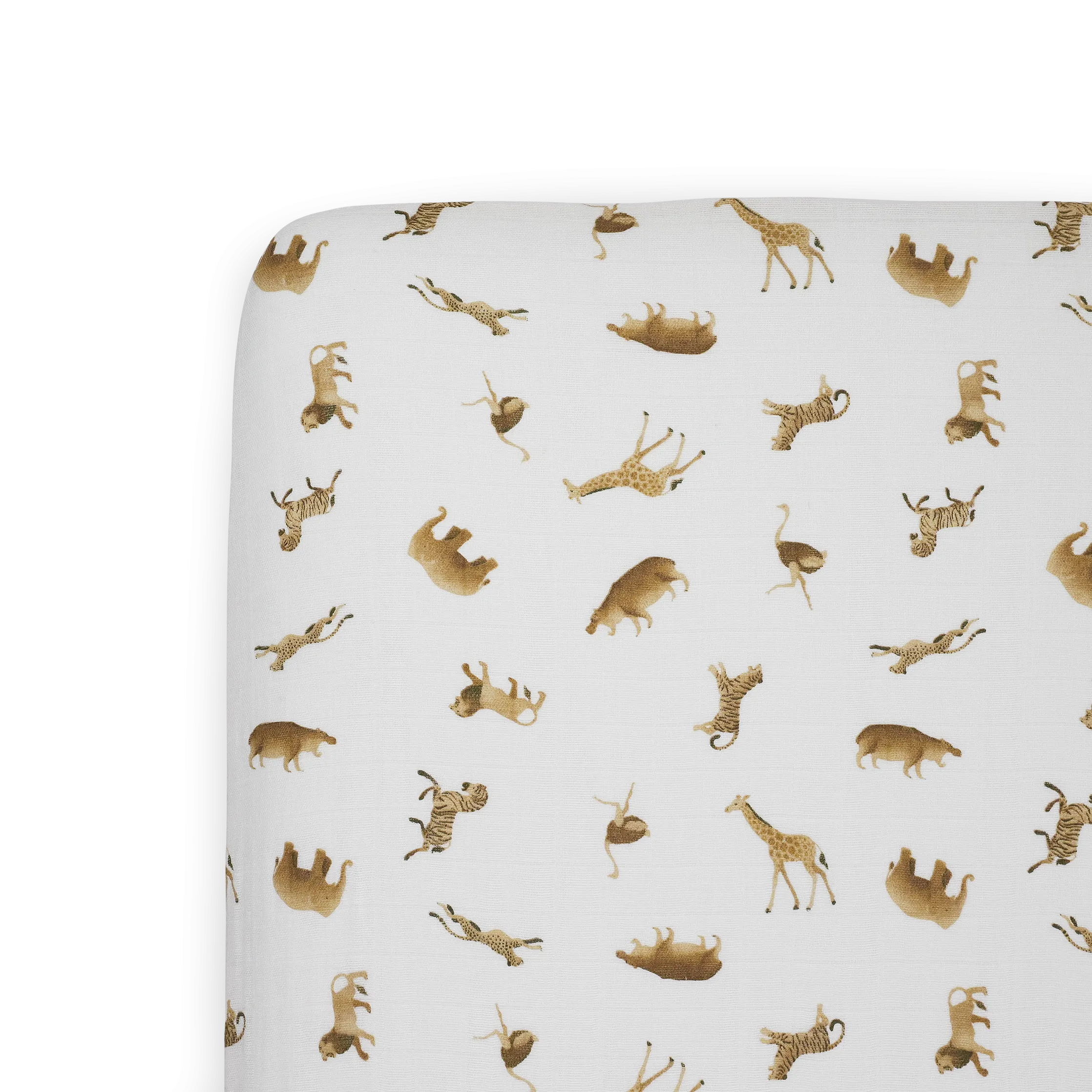 Organic Cotton Muslin Crib Sheet - Animal Crackers