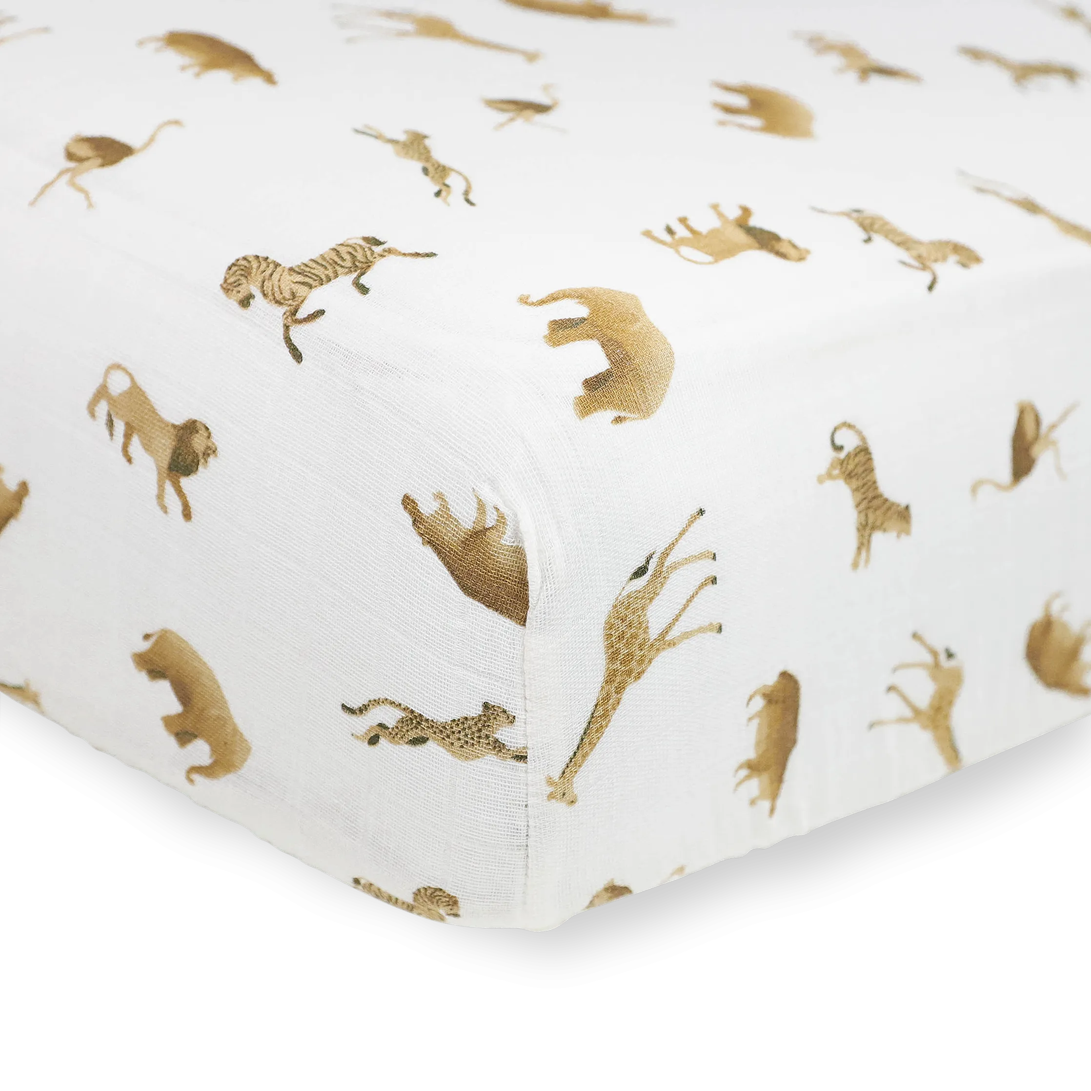 Organic Cotton Muslin Crib Sheet - Animal Crackers