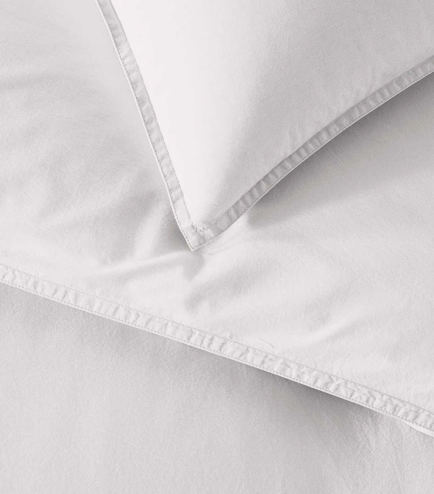 Organic Cotton Percale Duvet Cover and Sham - White